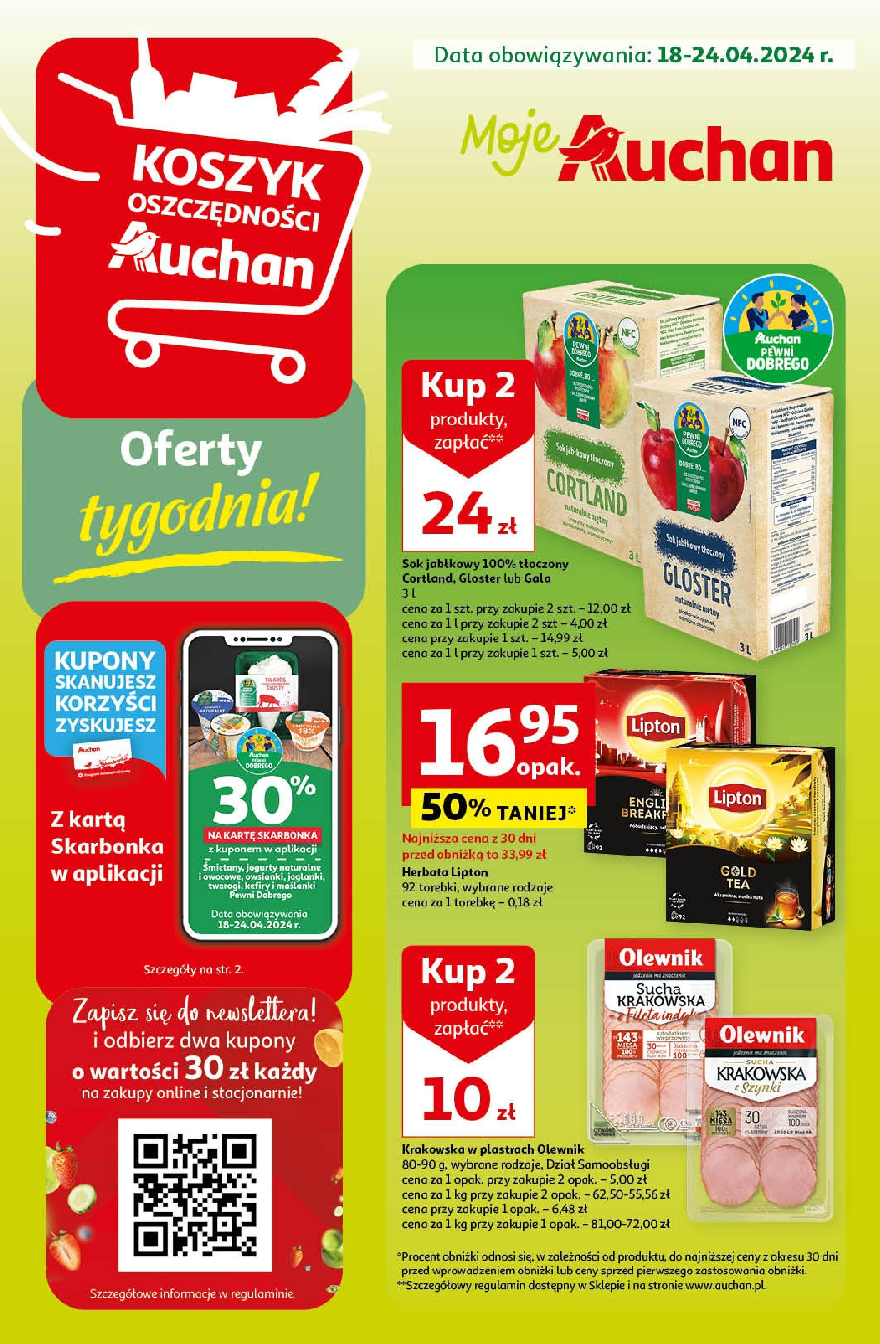 Auchan Gazetka - Oferty tygodnia nowa - 18.04.2024 | Strona: 1