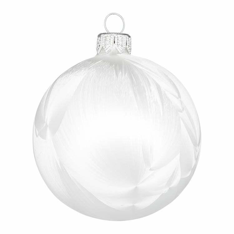 Palla di Natale BOHO CHIC, vetro, bianco