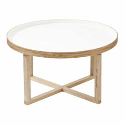 Beistelltisch TABLE, Holz, eichefarbig/weiss