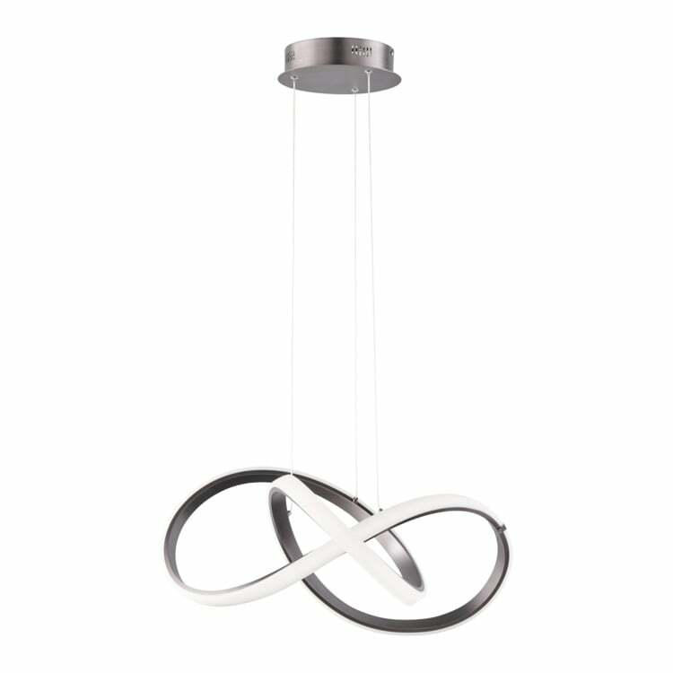 Lampe à suspension INDIGO, matériau composite, anthracite/blanc