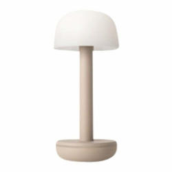 Outdoor lampe de table HUMBLE TWO, matériau composite, beige/blanc