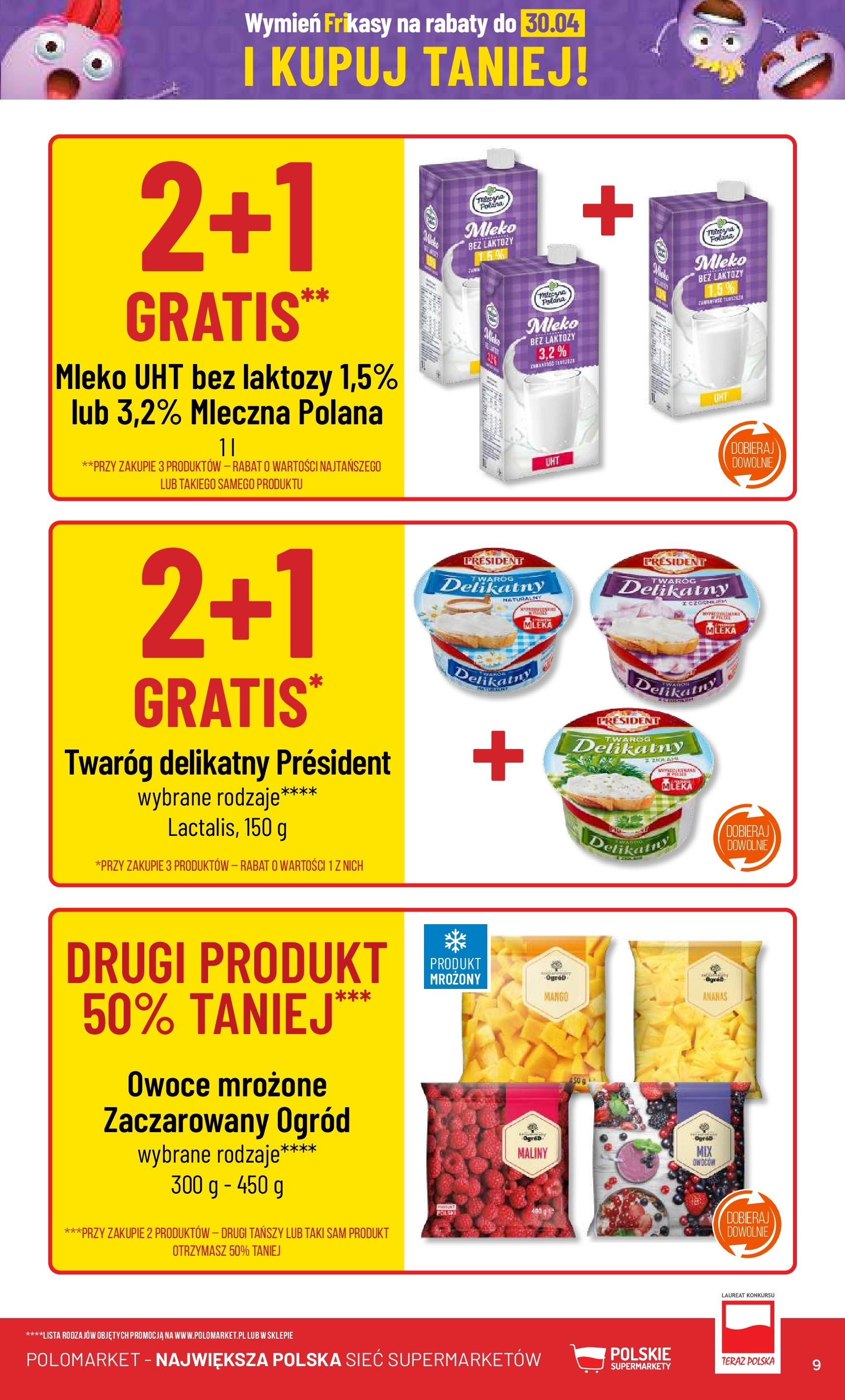 POLOmarket gazetka od jutra (17.04.2024) - Nowa PDF | Strona: 9 | Produkty: Mleko, Owoce