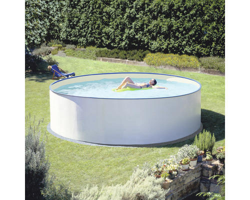 Aufstellpool Stahlwandpool rund Ø 400x110 cm ohne Zubehör weiß