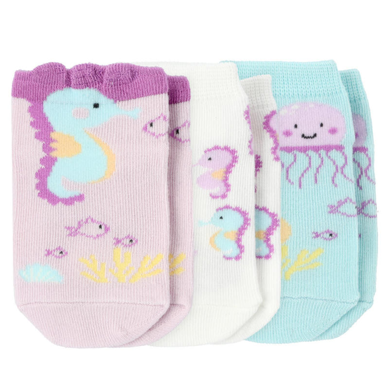 3 Paar Baby Sneaker-Socken mit Tier-Motiven