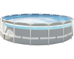 Aufstellpool Framepool-Set Marimex Clearview Ø 488x122 cm inkl. Kartuschenfilteranlage, Leiter & Abdeckplane grau