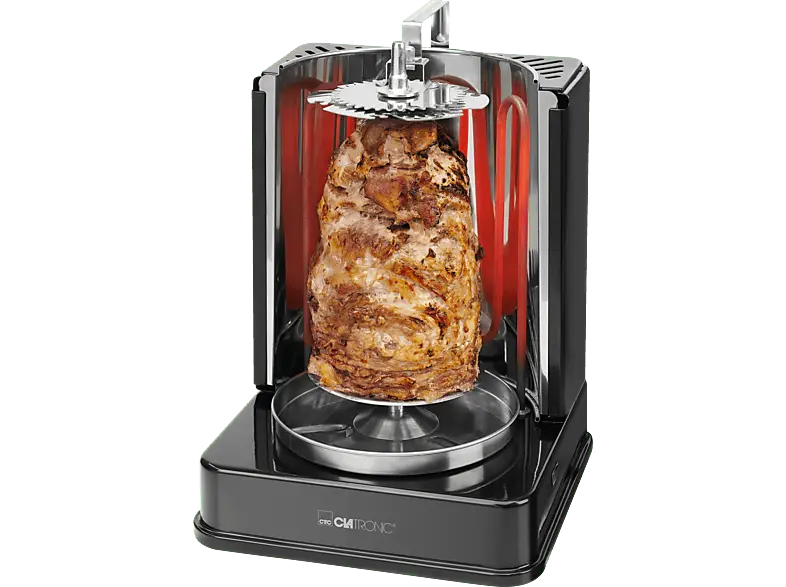 Clatronic DVG 3686 Dönergrill, Schwarz (1400 Watt)