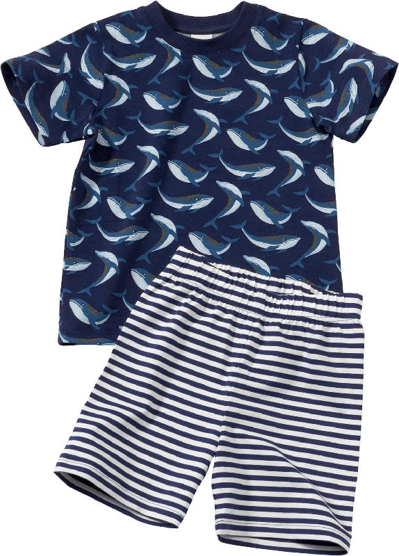 ALANA Schlafanzug Pro Climate mit Wal-Muster, blau, Gr. 104