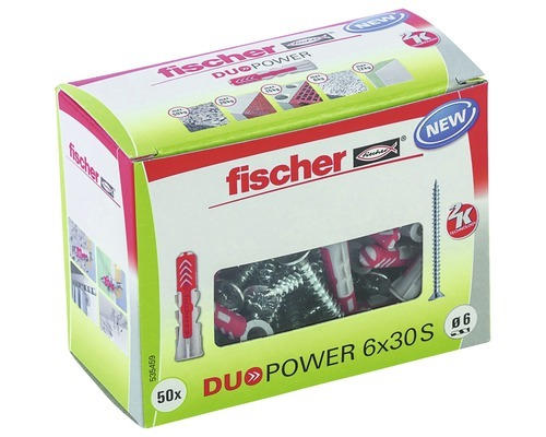 Dübel Allzweckdübel Fischer Befestigungssysteme DUOPOWER Ø 6 x 30 mm Nylon 50 Stück