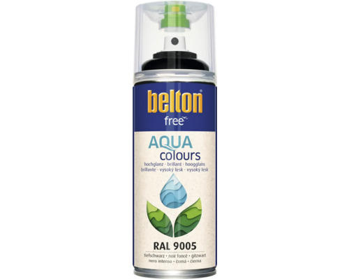 Belton Free PU Sprühlack Ral 9005 tiefschwarz hochglänzend 400 ml