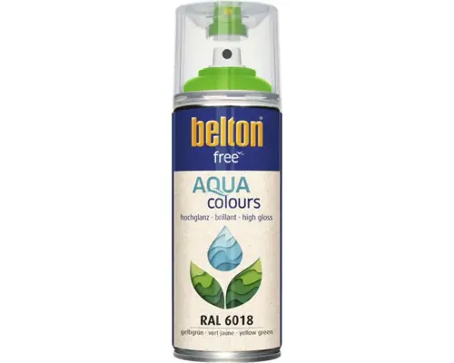 Belton Free PU Sprühlack Ral 6018 gelbgrün glänzend 400 ml