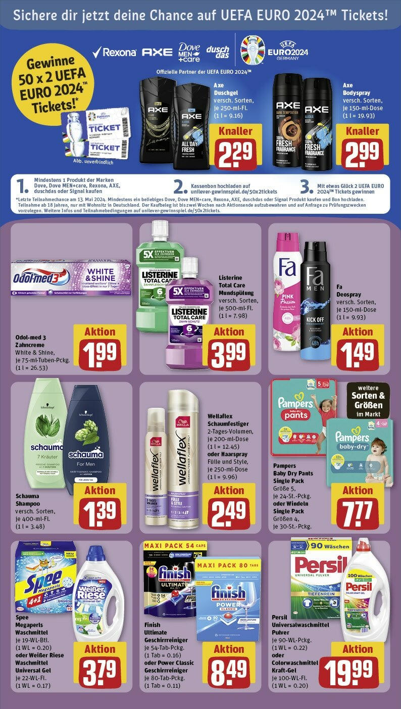 Rewe Prospekt 	 (ab 22.04.2024) zum Blättern » Angebote | Seite: 24 | Produkte: Shampoo, Haarspray, Duschgel, Deospray