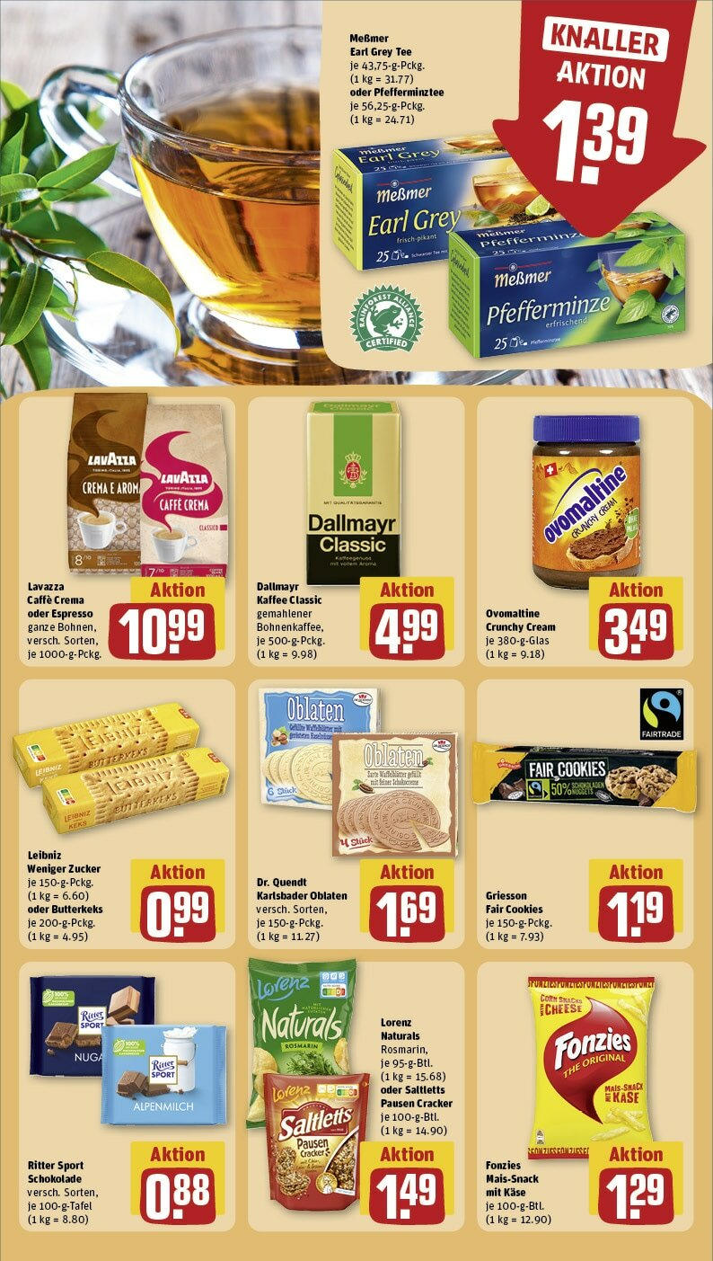 Rewe Prospekt 	 (ab 22.04.2024) zum Blättern » Angebote | Seite: 19 | Produkte: Käse, Schokolade, Zucker, Tee