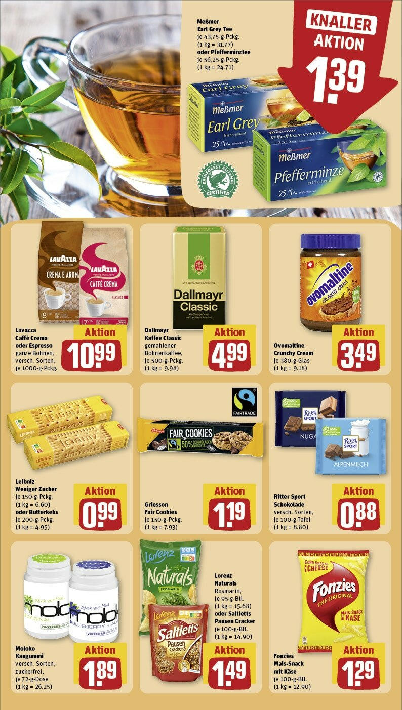 Rewe Prospekt 	 (ab 22.04.2024) zum Blättern » Angebote | Seite: 21 | Produkte: Käse, Kaffee, Schokolade, Tee