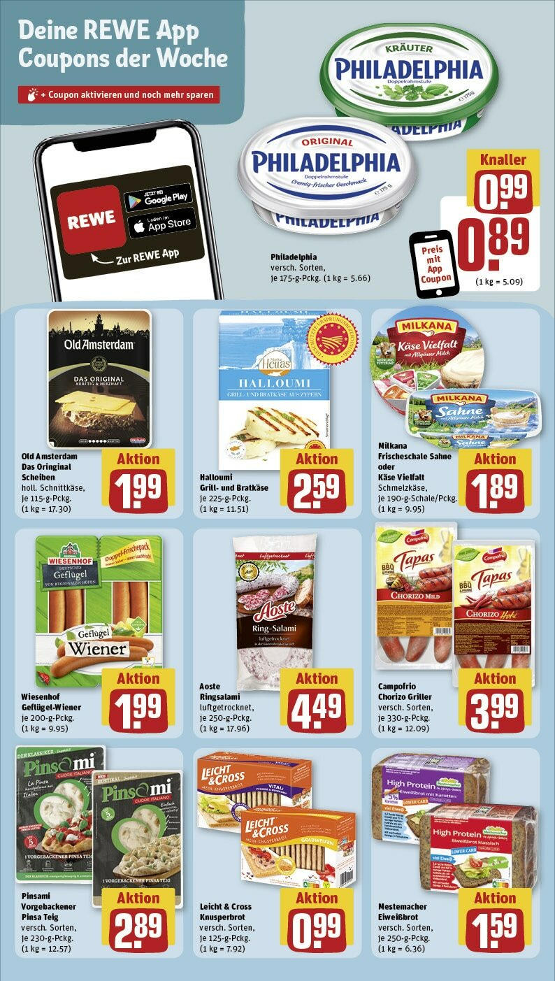 Rewe Prospekt 	 (ab 22.04.2024) zum Blättern » Angebote | Seite: 16 | Produkte: Milch, Käse, Chili, Sahne