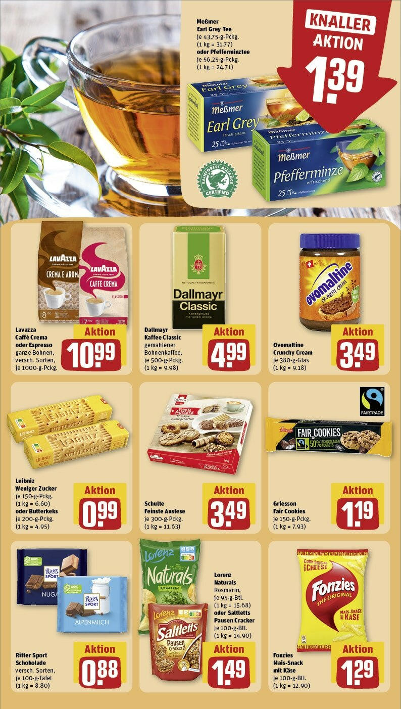 Rewe Prospekt 	 (ab 22.04.2024) zum Blättern » Angebote | Seite: 23 | Produkte: Kaffee, Schokolade, Zucker, Tee