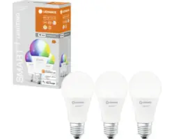 LED-Lampe Ledvance SMART A60 E27 / 9 W ( 60 W ) rgbw 3 Stück