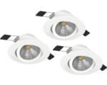 Hornbach LED Einbauleuchte Eglo SALICETO LED 6 W 1350 lm 2700 K 3-flammig Ø 88 mm weiß IP 20 3 Stück ( 900745 )