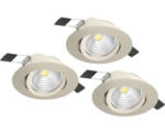 Hornbach LED Einbauleuchte Eglo SALICETO LED 6 W 1350 lm 2700 K 3-flammig Ø 88 mm nickel-matt IP 20 3 Stück ( 900746 )