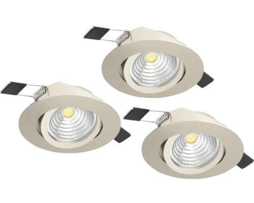 LED Einbauleuchte Eglo SALICETO LED 6 W 1350 lm 2700 K 3-flammig Ø 88 mm nickel-matt IP 20 3 Stück ( 900746 )