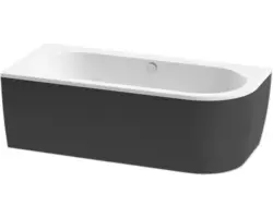 Ovale Badewanne Form & Style Sansibar 180x80 cm weiß schwarz glänzend 6061219