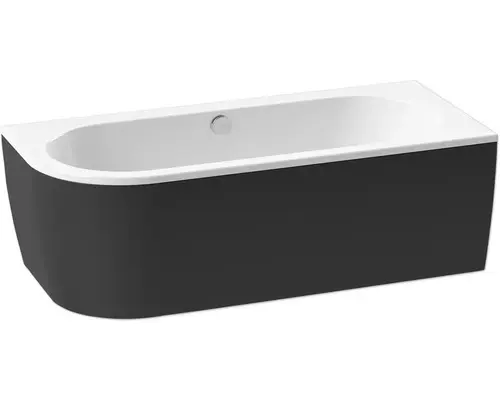 Ovale Badewanne Form & Style Sansibar 180x80 cm weiß schwarz glänzend