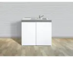 Hornbach Miniküche Stengel Easyline ME100 100x60 cm Becken rechts weiß glänzend