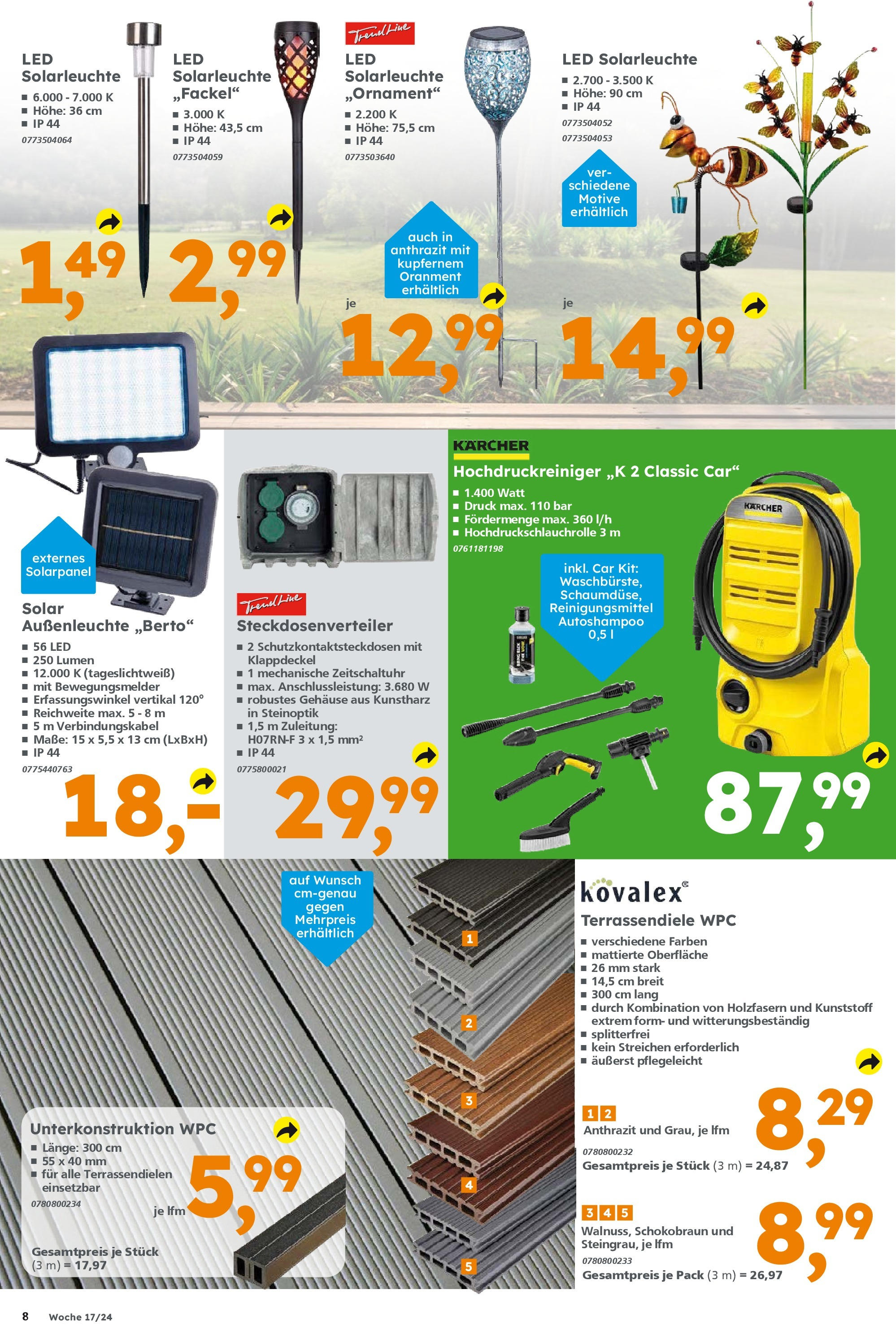 Globus Baumarkt - Sachsen (ab 22.04.2024) zum Blättern | Seite: 8 | Produkte: Außenleuchte, Solarleuchte