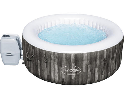 Aufblasbarer Whirlpool Bestway® LAY-Z-SPA® Whirlpool Bahamas AirJet™ mit 120 Luftdüsen, Multifunktionspumpe, integrierte Heizfunktion und abschließbare Thermoabdeckung grau