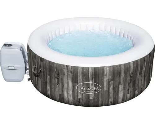 Aufblasbarer Whirlpool Bestway® LAY-Z-SPA® Whirlpool Bahamas AirJet™ mit 120 Luftdüsen, Multifunktionspumpe, integrierte Heizfunktion und abschließbare Thermoabdeckung grau
