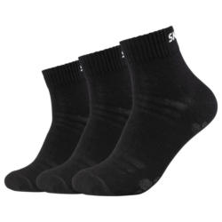 Damen & Herren-Socken Skechers schwarz 3 Packstücke Größe 43-46