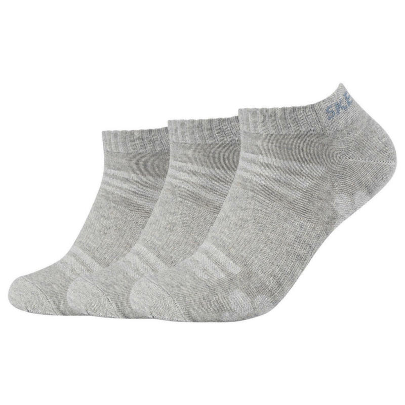 Damen & Herren-Socken Skechers Hellgraumix 3 Packstücke Größe 43-46