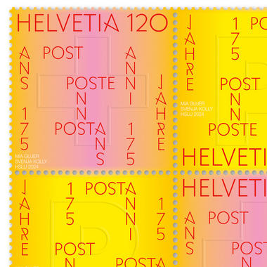 Briefmarken CHF 1.20 «175 Jahre Post», Bogen mit 15 Marken