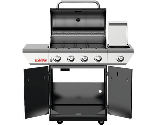 Gasgrill Nexgrill 4 Brenner schwarz inkl. Fettauffangschale,Grillrost,Hitzebeständiger Griff,Seitenablage,Seitentisch,Warmhalterost,Ablage,Deckelthermometer Grillrost Gusseisen Edelstahl