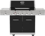 Hornbach Gasgrill Nexgrill 5 Brenner+Infrarotbrenner+Rückbrenner+Seitenbrenner schwarz inkl. Grillbesteckhalter, Hitzebeständiger Griff, Hochleistungshitzezone, Rückwandbrenner, Seitentisch, Warmhalterost Grillrost Gusseisen emailliert