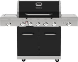 Gasgrill Nexgrill 5 Brenner+Infrarotbrenner+Rückbrenner+Seitenbrenner schwarz inkl. Grillbesteckhalter, Hitzebeständiger Griff, Hochleistungshitzezone, Rückwandbrenner, Seitentisch, Warmhalterost Grillrost Gusseisen emailliert