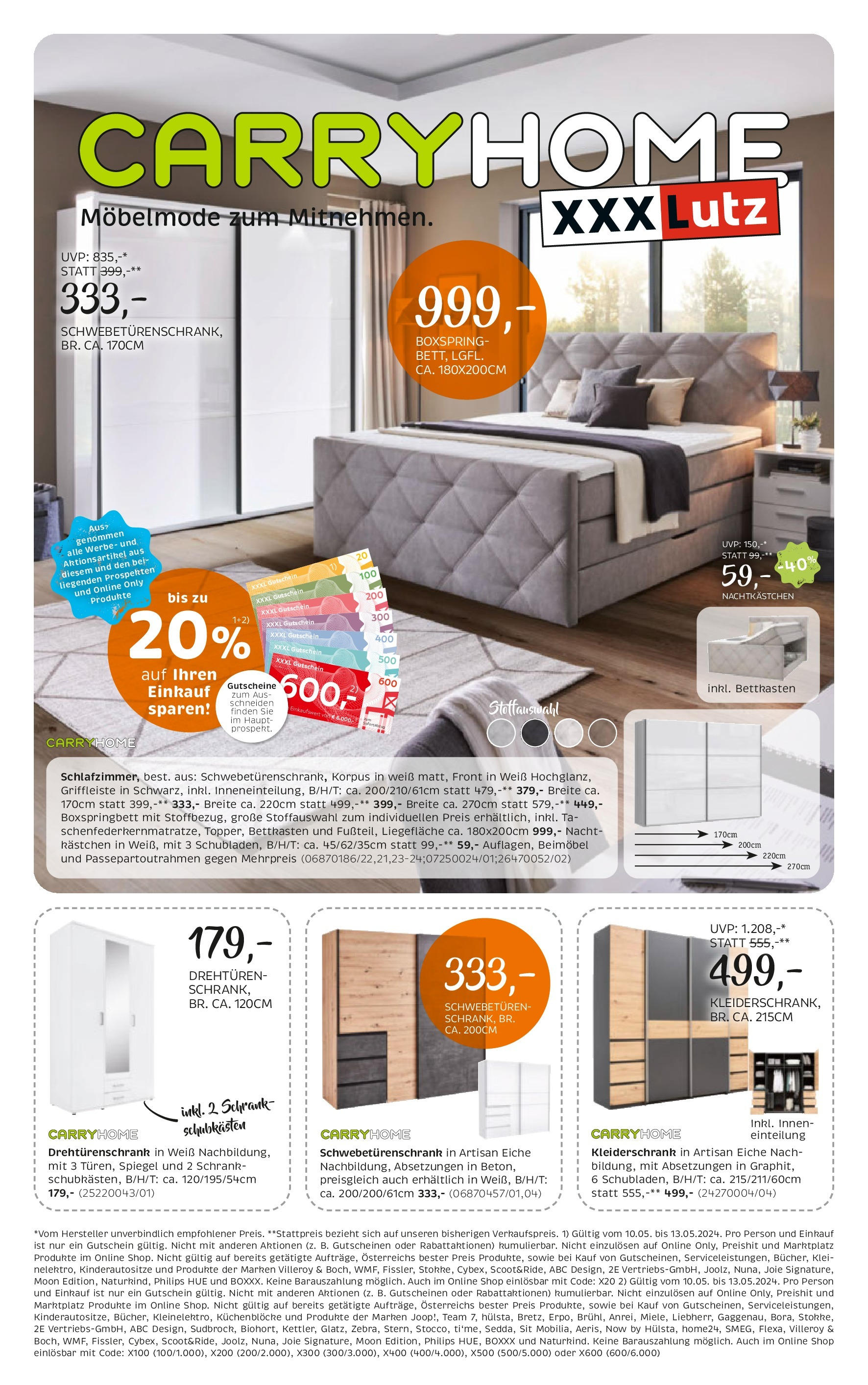 XXXLutz Carry Home von 06.05.2024 - Aktuelle Angebote | Seite: 1 | Produkte: Kleiderschrank, Schrank, Spiegel