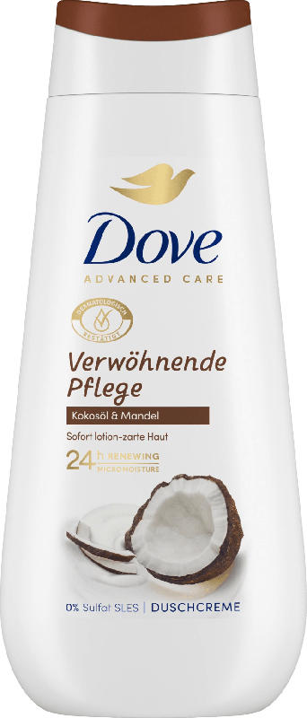 Dove Duschcreme Advanced Care Verwöhnende Pflege, Kokosöl & Mandel
