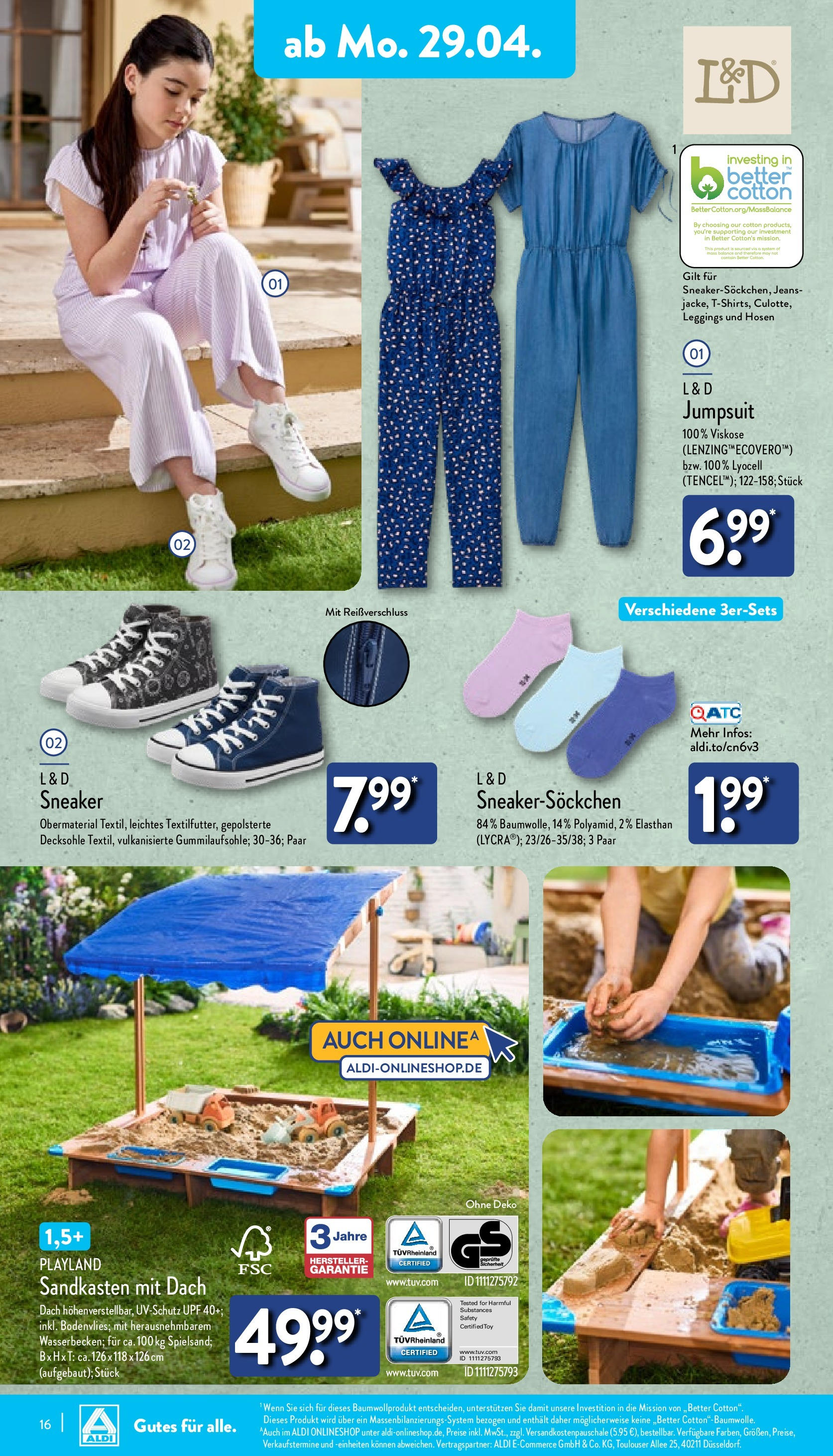 Aldi Prospekt 	 (ab 29.04.2024) » Angebote Online | Seite: 16 | Produkte: Jumpsuit, Leggings, Jeans