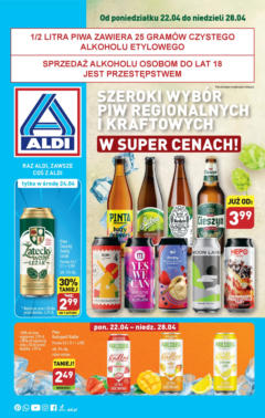 Pogląd oferty "Aldi Gazetka - Festiwal piwa w super cenach" - ważna od 22.04.2024