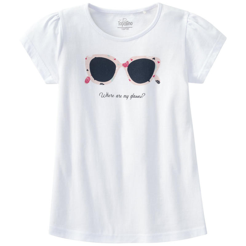 Mädchen T-Shirt mit Sonnenbrillen-Print