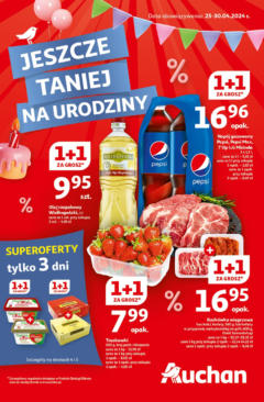 Auchan Gazetka - Jeszcze taniej na urodziny Hipermarket od 25.04.2024 | Strona: 54 | Produkty: Parasol, Fotel, Krzesło
