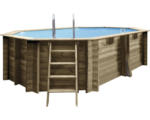 Hornbach Aufstellpool Holzpool Gre oval 436x336x117 cm inkl. Sandfilteranlage, Skimmer und Leiter Holz