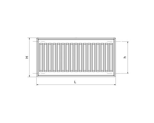 Kompaktheizkörper Rotheigner Typ DK 300x1200 mm 4-fach (seitlich) weiß