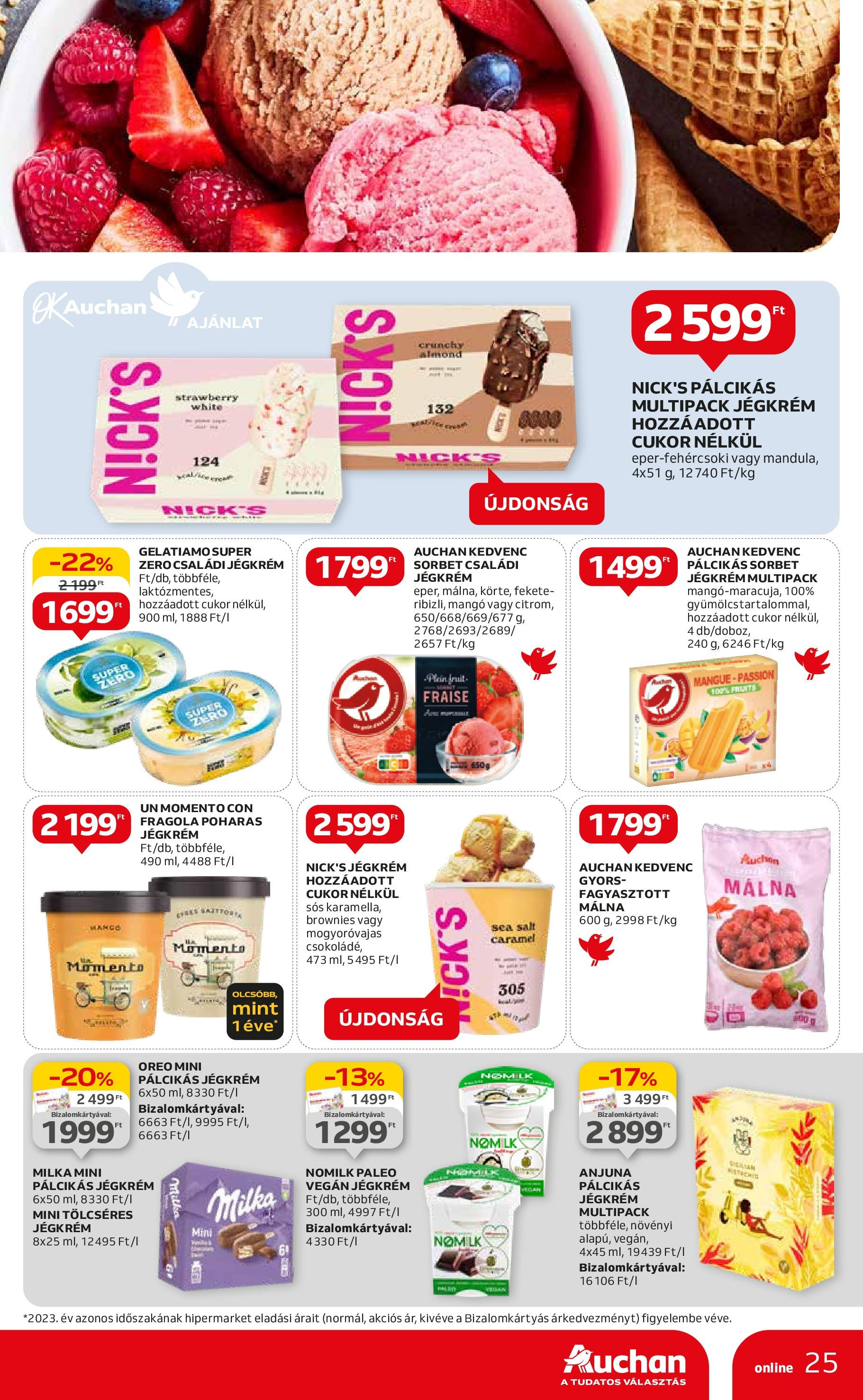 Auchan  Akciós újság - 2024.04.25. -tól/töl > akció, szórólap 🛍️ | Oldal: 25 | Termékek: Vegán, Jégkrém, Cukor, Mangó