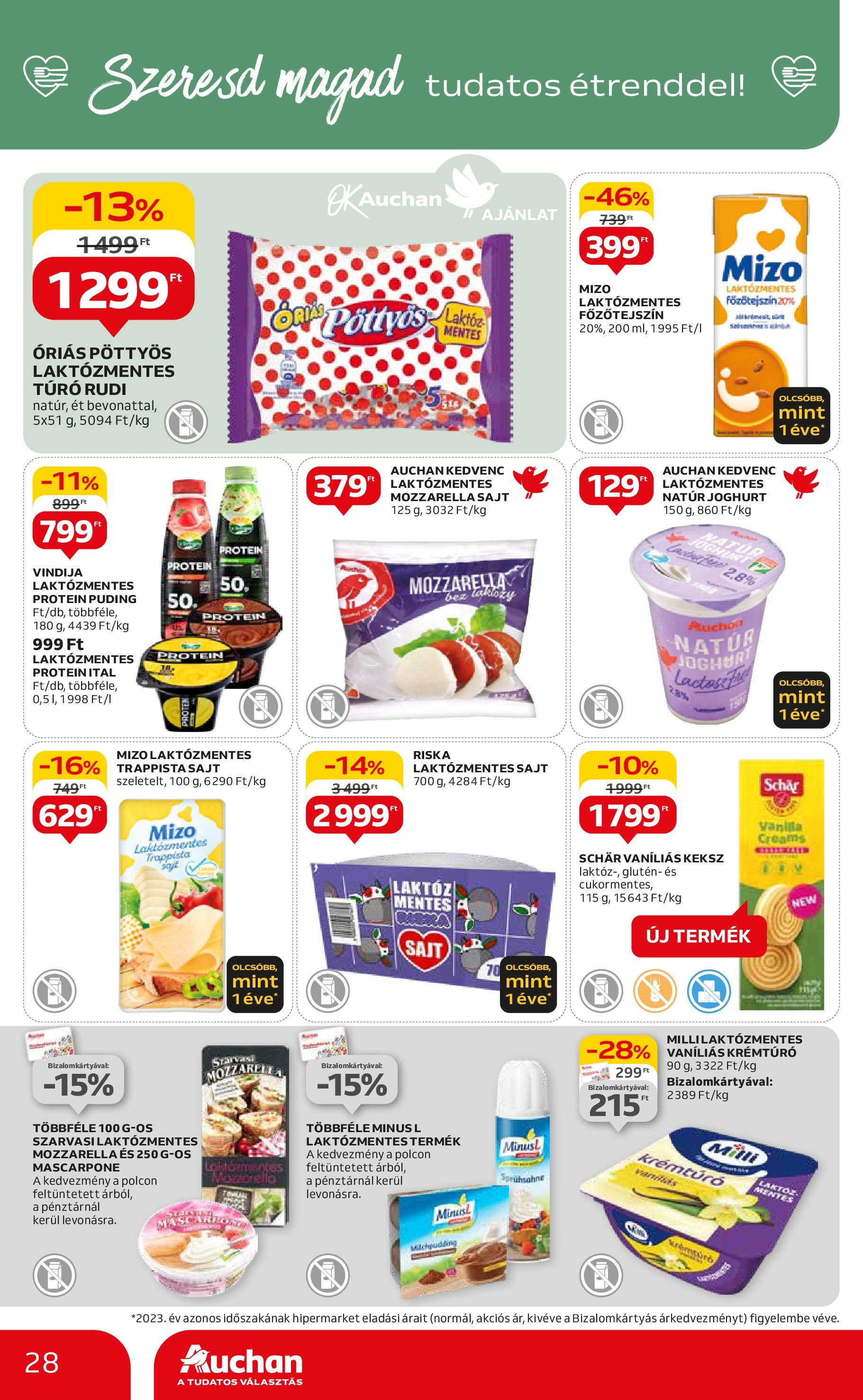 Auchan  Akciós újság - 2024.04.25. -tól/töl > akció, szórólap 🛍️ | Oldal: 28 | Termékek: Főzőtejszín, Laktózmentes főzőtejszín, Protein, Trappista sajt