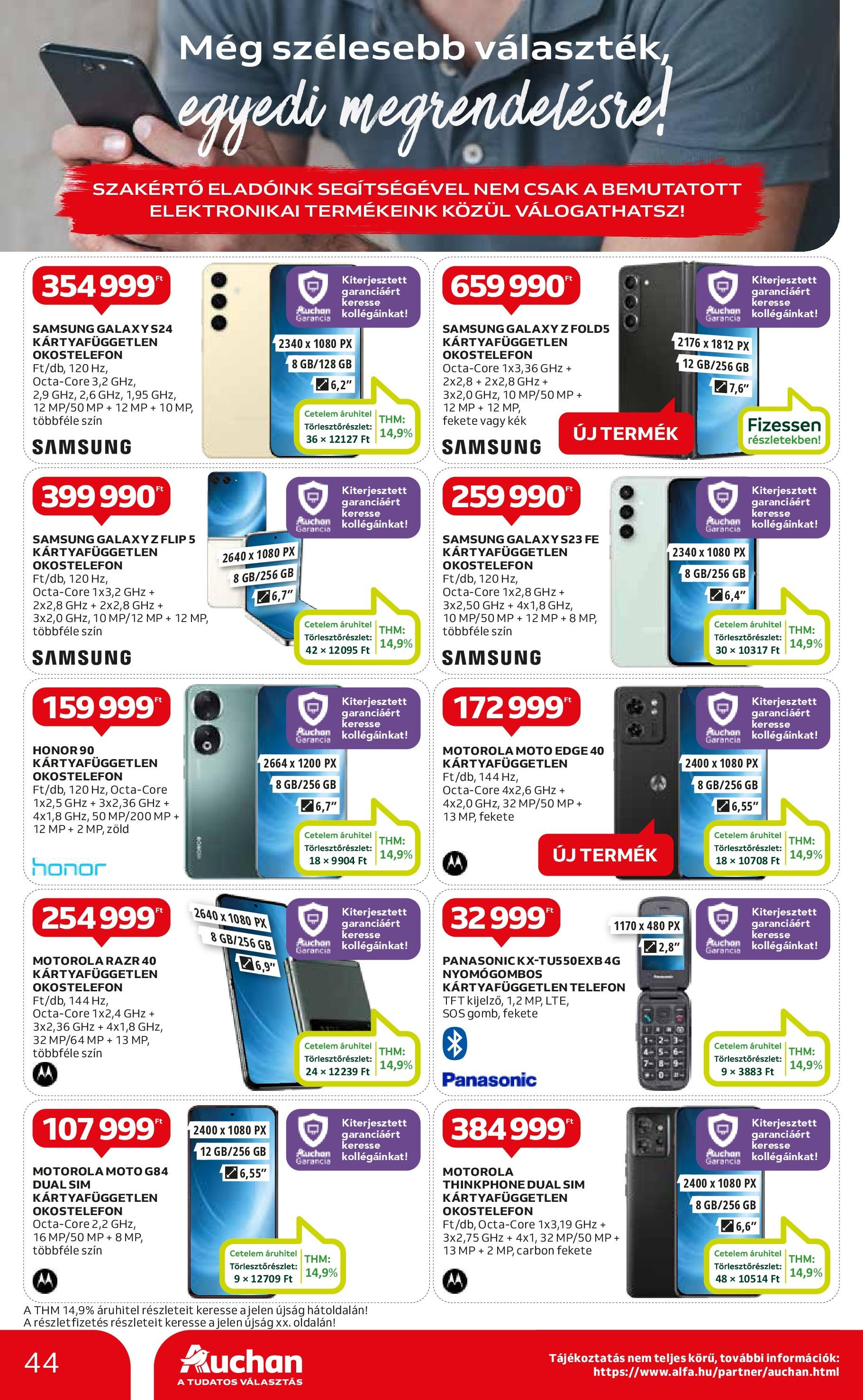 Auchan  Akciós újság - 2024.04.25. -tól/töl > akció, szórólap 🛍️ | Oldal: 44 | Termékek: Telefon, Okostelefon, Samsung