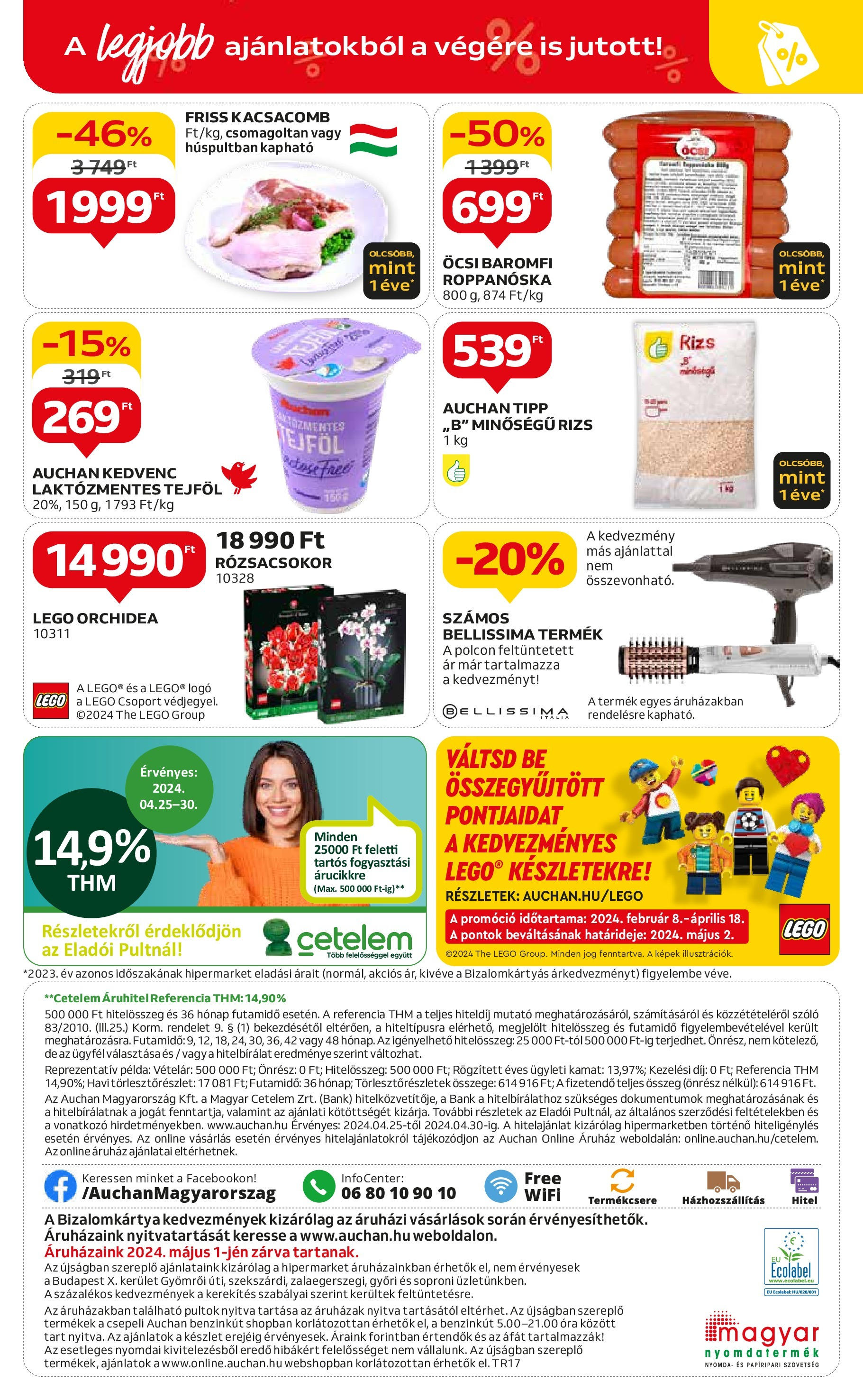 Auchan  Akciós újság - 2024.04.25. -tól/töl > akció, szórólap 🛍️ | Oldal: 48 | Termékek: Szőlő, Kacsacomb, Rizs, Óra