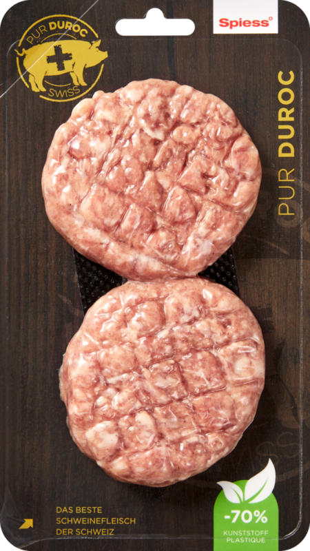 Pur Duroc Burger , Schwein, Schweiz, 2 x 125 g
