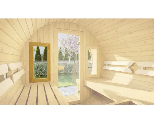 Fensterelement Weka zu Fasssauna 198