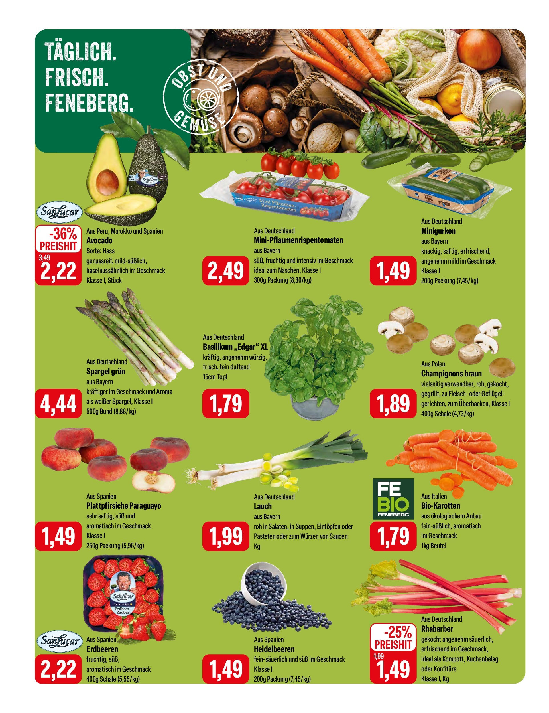 Feneberg Angebote (ab 02.05.2024) zum Blättern | Seite: 6 | Produkte: Spargel, Avocado, Champignons, Erdbeeren
